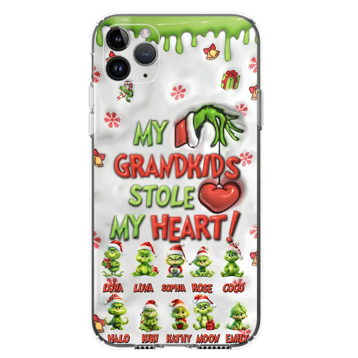 Personalized Christmas Mama Grandkid Phone Case - Gift Idea For Grandkids - Up to 10 Kids - My Grandkids Stole My Heart - Case For iPhone/Samsung
