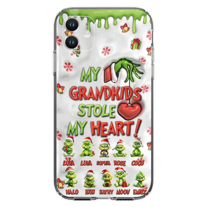 Personalized Christmas Mama Grandkid Phone Case - Gift Idea For Grandkids - Up to 10 Kids - My Grandkids Stole My Heart - Case For iPhone/Samsung