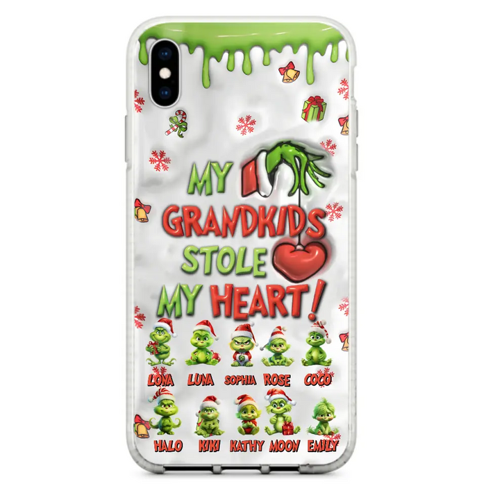 Personalized Christmas Mama Grandkid Phone Case - Gift Idea For Grandkids - Up to 10 Kids - My Grandkids Stole My Heart - Case For iPhone/Samsung