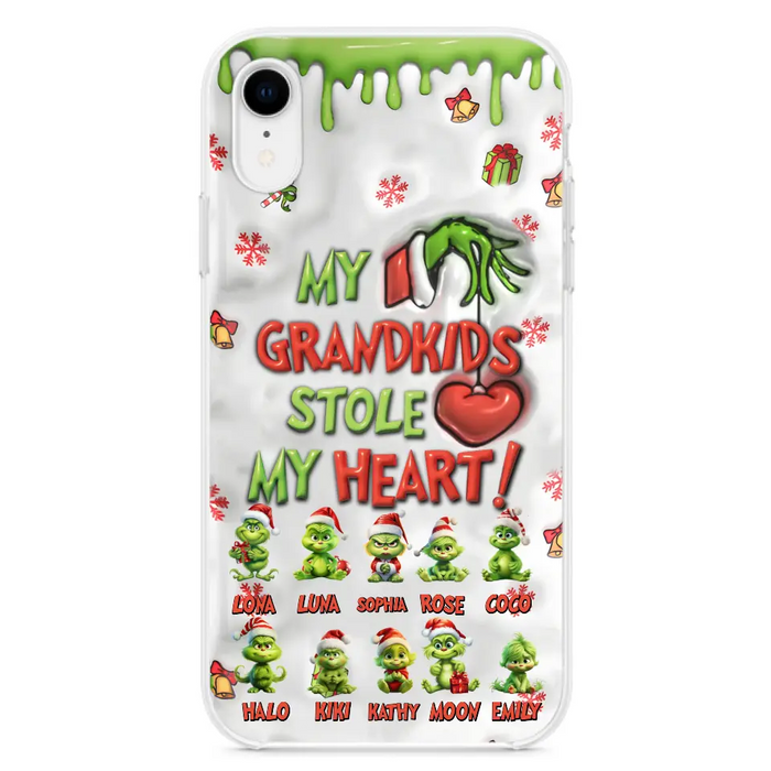 Personalized Christmas Mama Grandkid Phone Case - Gift Idea For Grandkids - Up to 10 Kids - My Grandkids Stole My Heart - Case For iPhone/Samsung