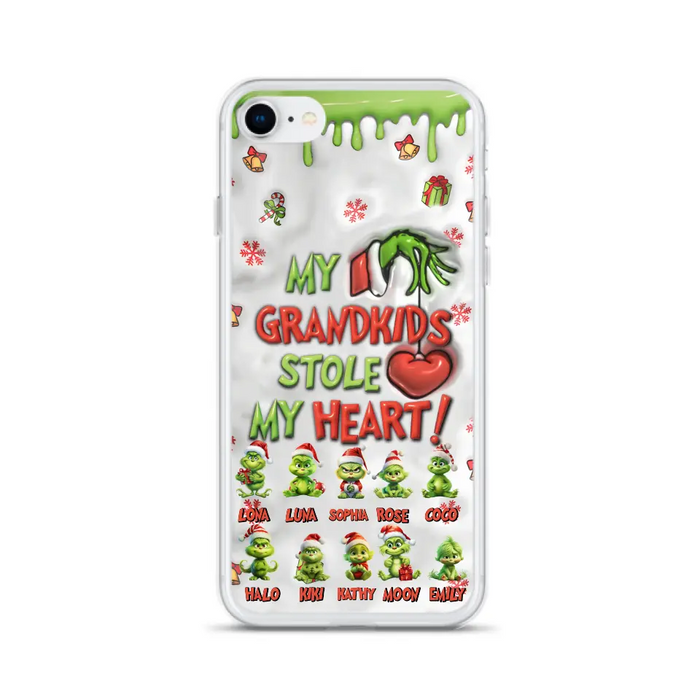 Personalized Christmas Mama Grandkid Phone Case - Gift Idea For Grandkids - Up to 10 Kids - My Grandkids Stole My Heart - Case For iPhone/Samsung