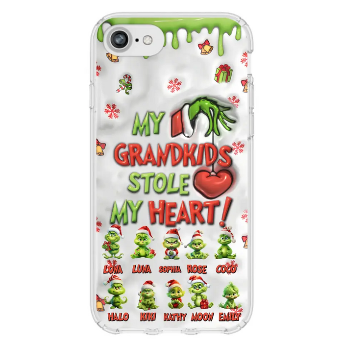 Personalized Christmas Mama Grandkid Phone Case - Gift Idea For Grandkids - Up to 10 Kids - My Grandkids Stole My Heart - Case For iPhone/Samsung