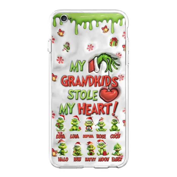 Personalized Christmas Mama Grandkid Phone Case - Gift Idea For Grandkids - Up to 10 Kids - My Grandkids Stole My Heart - Case For iPhone/Samsung