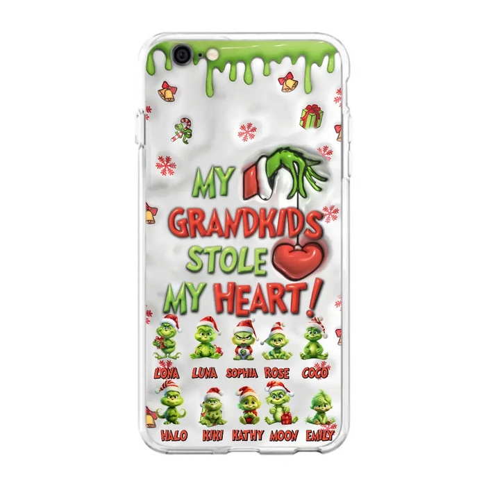 Personalized Christmas Mama Grandkid Phone Case - Gift Idea For Grandkids - Up to 10 Kids - My Grandkids Stole My Heart - Case For iPhone/Samsung