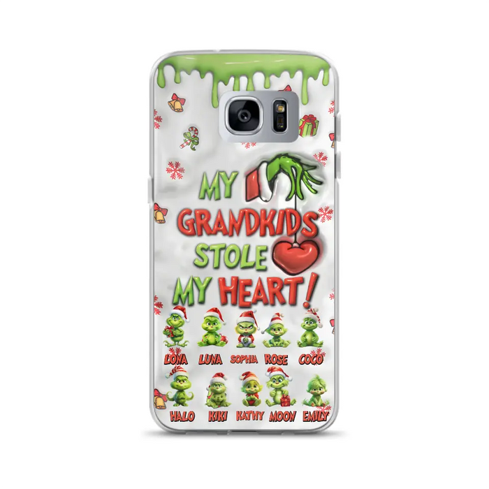 Personalized Christmas Mama Grandkid Phone Case - Gift Idea For Grandkids - Up to 10 Kids - My Grandkids Stole My Heart - Case For iPhone/Samsung