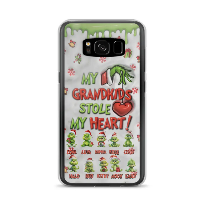 Personalized Christmas Mama Grandkid Phone Case - Gift Idea For Grandkids - Up to 10 Kids - My Grandkids Stole My Heart - Case For iPhone/Samsung