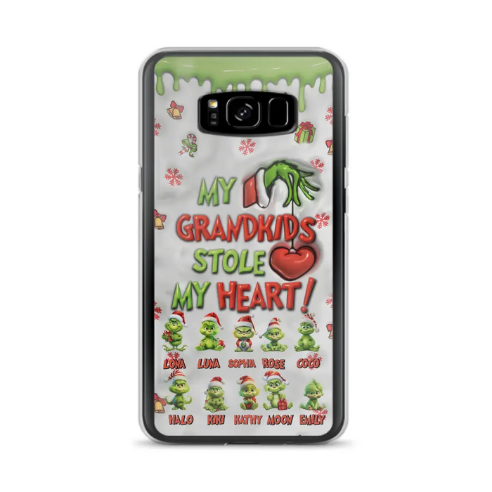 Personalized Christmas Mama Grandkid Phone Case - Gift Idea For Grandkids - Up to 10 Kids - My Grandkids Stole My Heart - Case For iPhone/Samsung