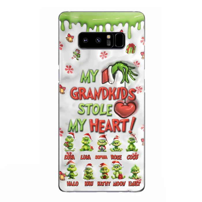 Personalized Christmas Mama Grandkid Phone Case - Gift Idea For Grandkids - Up to 10 Kids - My Grandkids Stole My Heart - Case For iPhone/Samsung