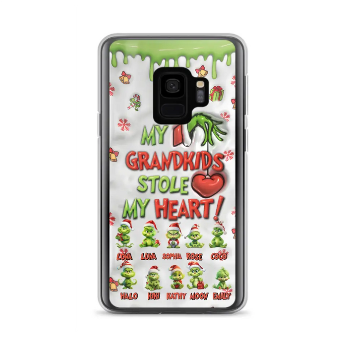 Personalized Christmas Mama Grandkid Phone Case - Gift Idea For Grandkids - Up to 10 Kids - My Grandkids Stole My Heart - Case For iPhone/Samsung