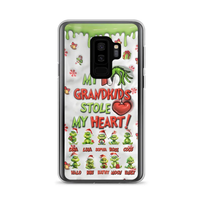 Personalized Christmas Mama Grandkid Phone Case - Gift Idea For Grandkids - Up to 10 Kids - My Grandkids Stole My Heart - Case For iPhone/Samsung