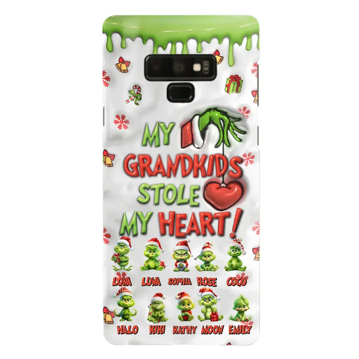 Personalized Christmas Mama Grandkid Phone Case - Gift Idea For Grandkids - Up to 10 Kids - My Grandkids Stole My Heart - Case For iPhone/Samsung