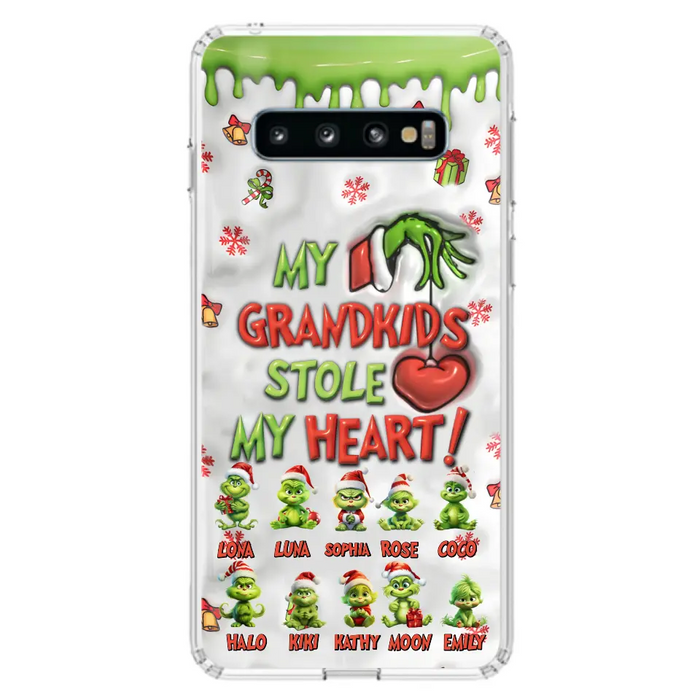 Personalized Christmas Mama Grandkid Phone Case - Gift Idea For Grandkids - Up to 10 Kids - My Grandkids Stole My Heart - Case For iPhone/Samsung