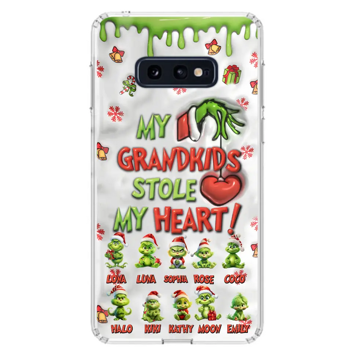 Personalized Christmas Mama Grandkid Phone Case - Gift Idea For Grandkids - Up to 10 Kids - My Grandkids Stole My Heart - Case For iPhone/Samsung