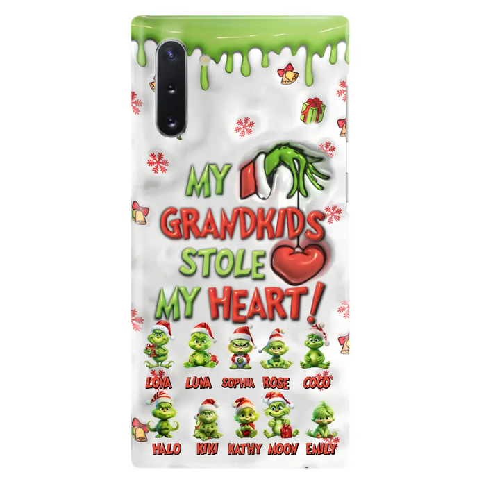 Personalized Christmas Mama Grandkid Phone Case - Gift Idea For Grandkids - Up to 10 Kids - My Grandkids Stole My Heart - Case For iPhone/Samsung