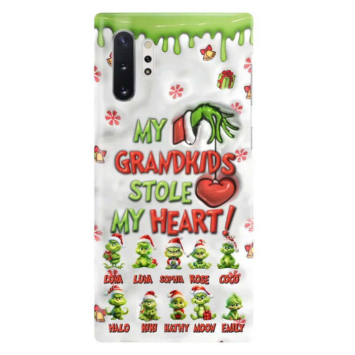 Personalized Christmas Mama Grandkid Phone Case - Gift Idea For Grandkids - Up to 10 Kids - My Grandkids Stole My Heart - Case For iPhone/Samsung