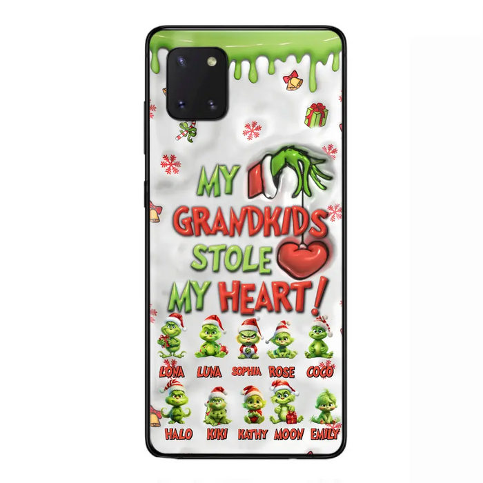 Personalized Christmas Mama Grandkid Phone Case - Gift Idea For Grandkids - Up to 10 Kids - My Grandkids Stole My Heart - Case For iPhone/Samsung
