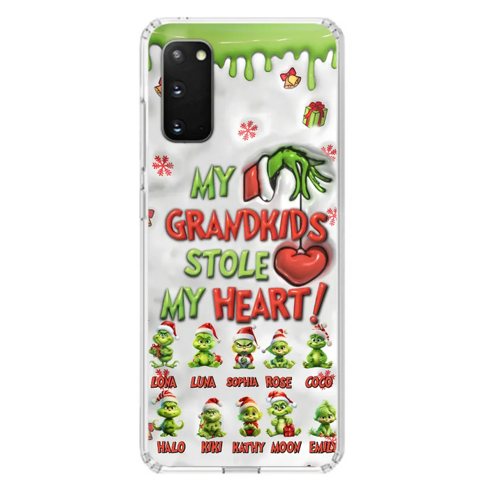 Personalized Christmas Mama Grandkid Phone Case - Gift Idea For Grandkids - Up to 10 Kids - My Grandkids Stole My Heart - Case For iPhone/Samsung