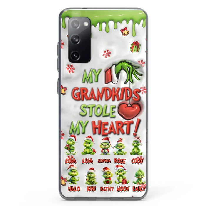 Personalized Christmas Mama Grandkid Phone Case - Gift Idea For Grandkids - Up to 10 Kids - My Grandkids Stole My Heart - Case For iPhone/Samsung