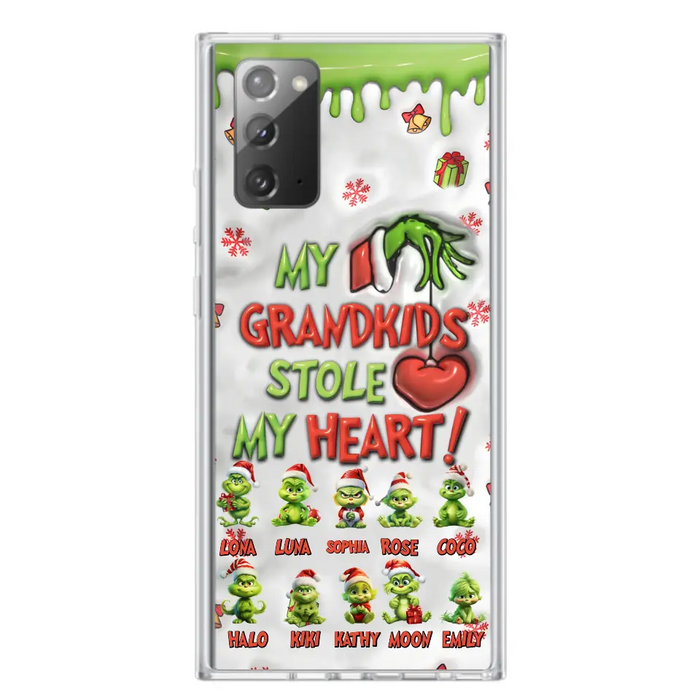 Personalized Christmas Mama Grandkid Phone Case - Gift Idea For Grandkids - Up to 10 Kids - My Grandkids Stole My Heart - Case For iPhone/Samsung