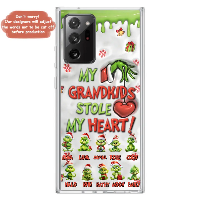Personalized Christmas Mama Grandkid Phone Case - Gift Idea For Grandkids - Up to 10 Kids - My Grandkids Stole My Heart - Case For iPhone/Samsung