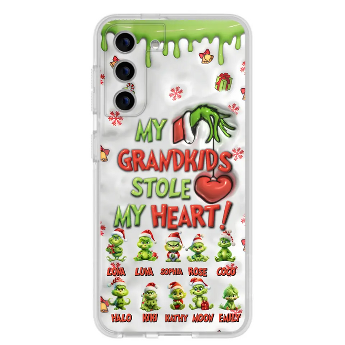 Personalized Christmas Mama Grandkid Phone Case - Gift Idea For Grandkids - Up to 10 Kids - My Grandkids Stole My Heart - Case For iPhone/Samsung