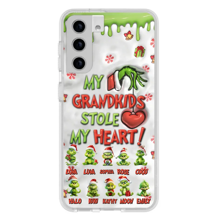 Personalized Christmas Mama Grandkid Phone Case - Gift Idea For Grandkids - Up to 10 Kids - My Grandkids Stole My Heart - Case For iPhone/Samsung