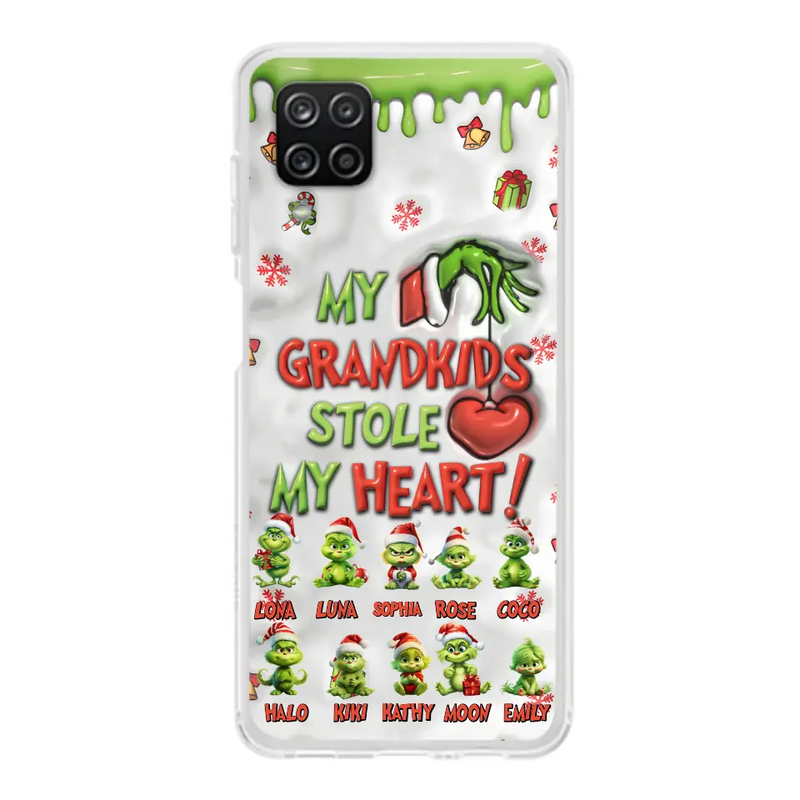 Personalized Christmas Mama Grandkid Phone Case - Gift Idea For Grandkids - Up to 10 Kids - My Grandkids Stole My Heart - Case For iPhone/Samsung