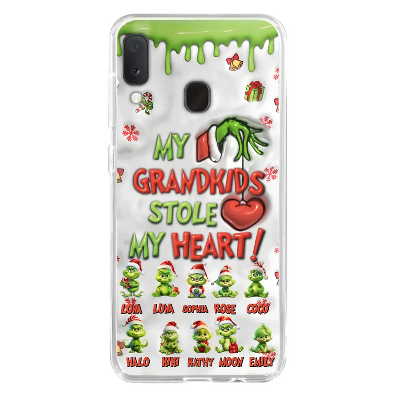Personalized Christmas Mama Grandkid Phone Case - Gift Idea For Grandkids - Up to 10 Kids - My Grandkids Stole My Heart - Case For iPhone/Samsung