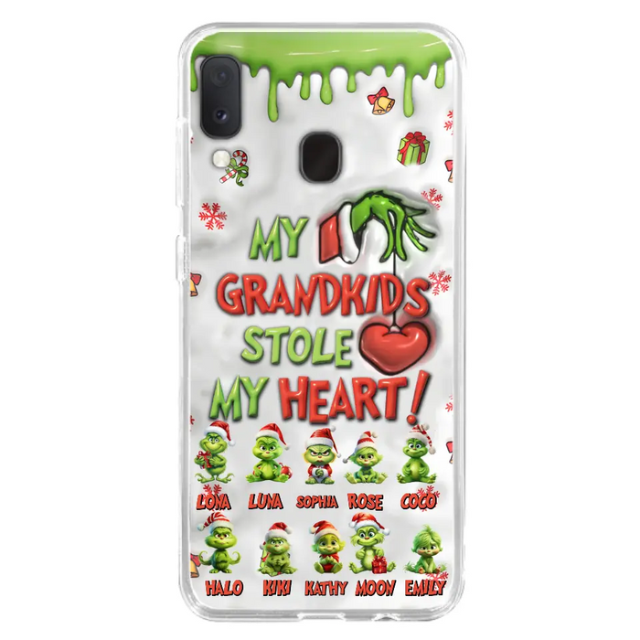 Personalized Christmas Mama Grandkid Phone Case - Gift Idea For Grandkids - Up to 10 Kids - My Grandkids Stole My Heart - Case For iPhone/Samsung