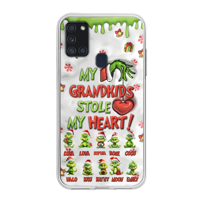 Personalized Christmas Mama Grandkid Phone Case - Gift Idea For Grandkids - Up to 10 Kids - My Grandkids Stole My Heart - Case For iPhone/Samsung
