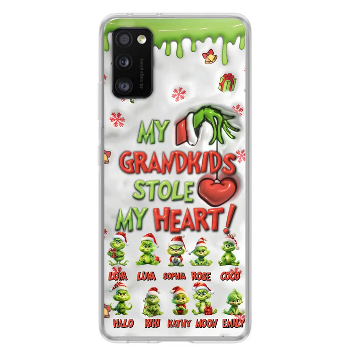 Personalized Christmas Mama Grandkid Phone Case - Gift Idea For Grandkids - Up to 10 Kids - My Grandkids Stole My Heart - Case For iPhone/Samsung
