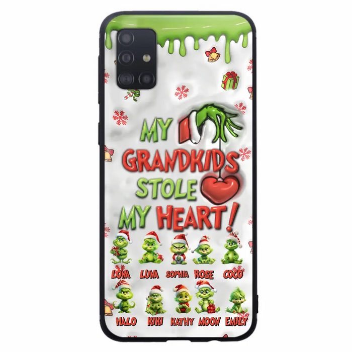 Personalized Christmas Mama Grandkid Phone Case - Gift Idea For Grandkids - Up to 10 Kids - My Grandkids Stole My Heart - Case For iPhone/Samsung