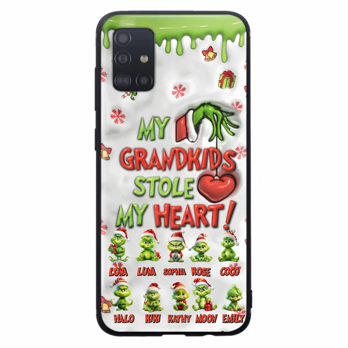 Personalized Christmas Mama Grandkid Phone Case - Gift Idea For Grandkids - Up to 10 Kids - My Grandkids Stole My Heart - Case For iPhone/Samsung
