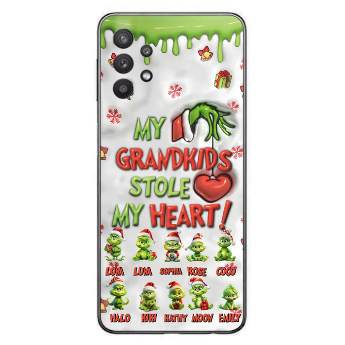 Personalized Christmas Mama Grandkid Phone Case - Gift Idea For Grandkids - Up to 10 Kids - My Grandkids Stole My Heart - Case For iPhone/Samsung