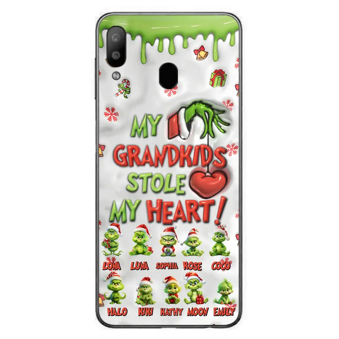 Personalized Christmas Mama Grandkid Phone Case - Gift Idea For Grandkids - Up to 10 Kids - My Grandkids Stole My Heart - Case For iPhone/Samsung