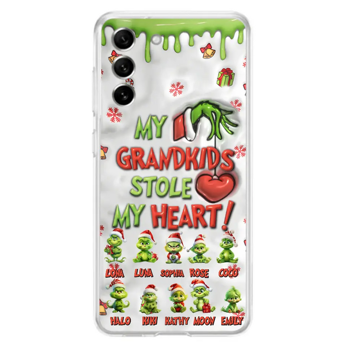 Personalized Christmas Mama Grandkid Phone Case - Gift Idea For Grandkids - Up to 10 Kids - My Grandkids Stole My Heart - Case For iPhone/Samsung