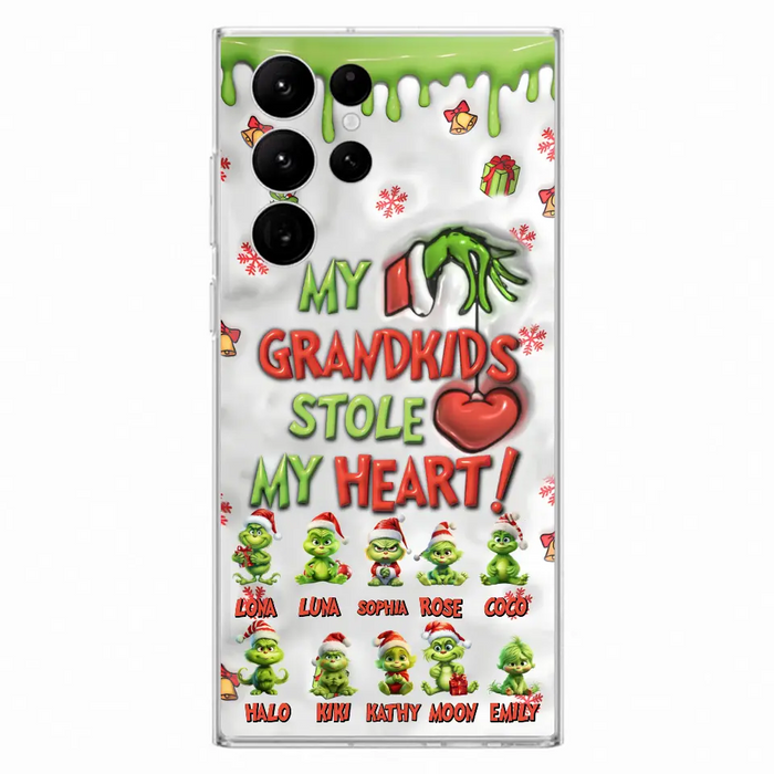 Personalized Christmas Mama Grandkid Phone Case - Gift Idea For Grandkids - Up to 10 Kids - My Grandkids Stole My Heart - Case For iPhone/Samsung