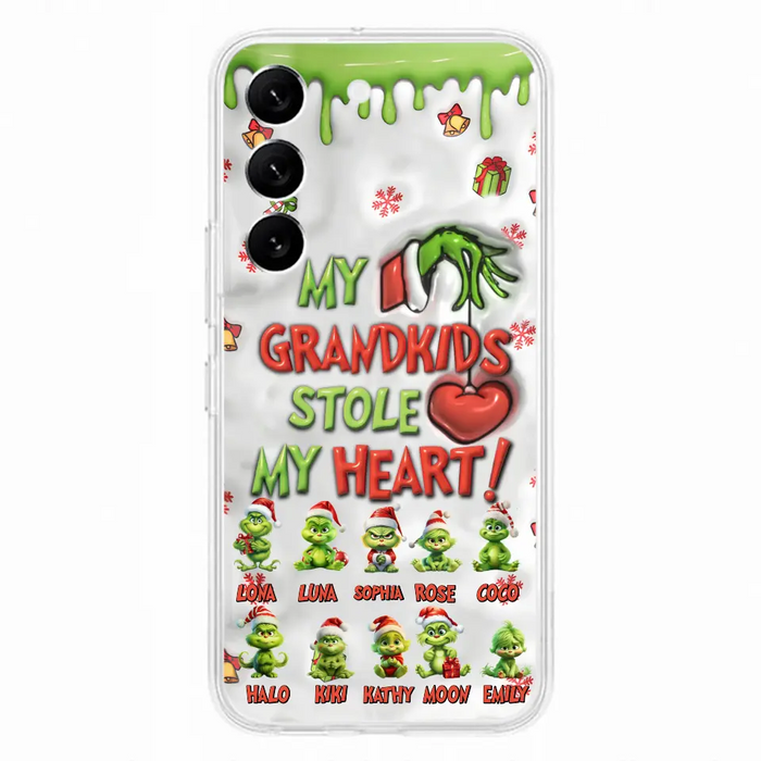 Personalized Christmas Mama Grandkid Phone Case - Gift Idea For Grandkids - Up to 10 Kids - My Grandkids Stole My Heart - Case For iPhone/Samsung
