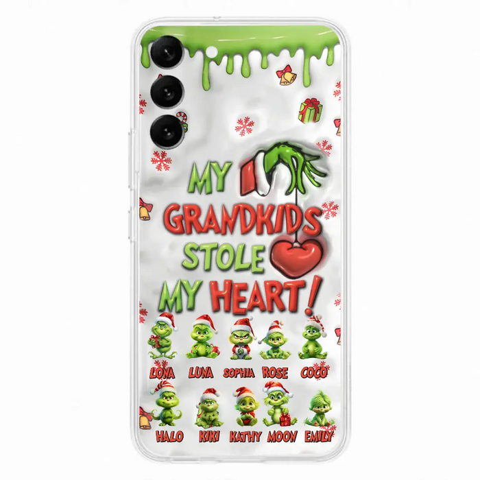 Personalized Christmas Mama Grandkid Phone Case - Gift Idea For Grandkids - Up to 10 Kids - My Grandkids Stole My Heart - Case For iPhone/Samsung