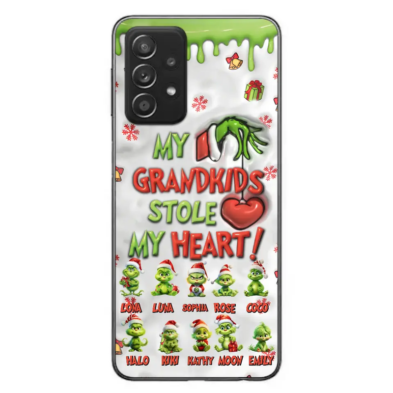 Personalized Christmas Mama Grandkid Phone Case - Gift Idea For Grandkids - Up to 10 Kids - My Grandkids Stole My Heart - Case For iPhone/Samsung