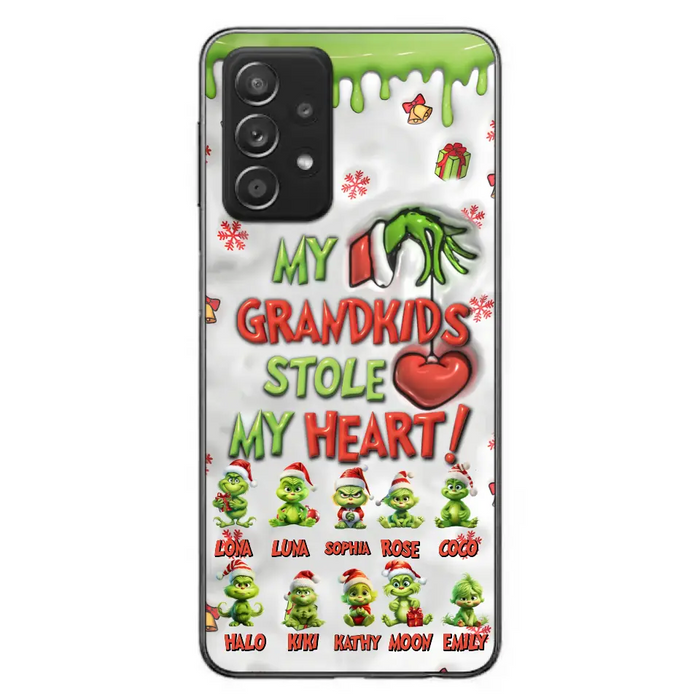 Personalized Christmas Mama Grandkid Phone Case - Gift Idea For Grandkids - Up to 10 Kids - My Grandkids Stole My Heart - Case For iPhone/Samsung