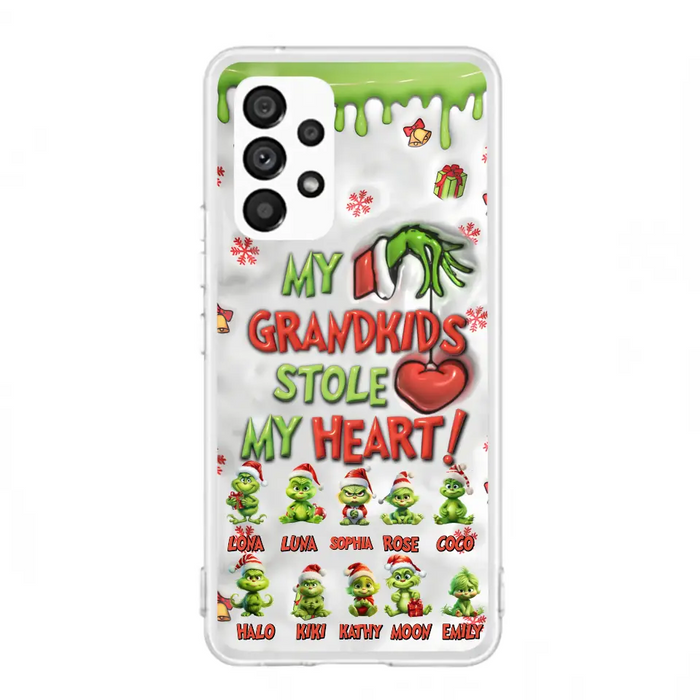 Personalized Christmas Mama Grandkid Phone Case - Gift Idea For Grandkids - Up to 10 Kids - My Grandkids Stole My Heart - Case For iPhone/Samsung