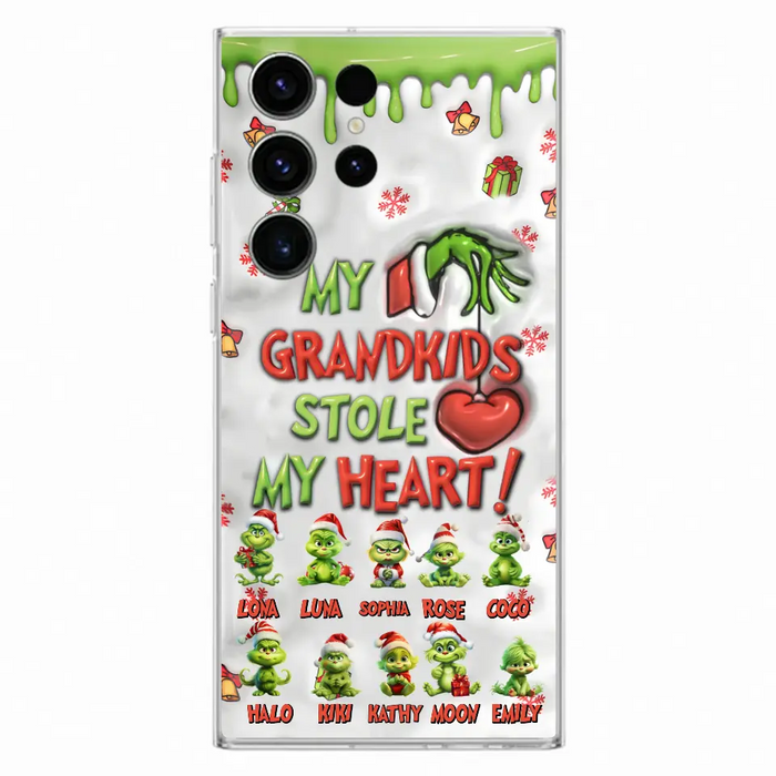 Personalized Christmas Mama Grandkid Phone Case - Gift Idea For Grandkids - Up to 10 Kids - My Grandkids Stole My Heart - Case For iPhone/Samsung