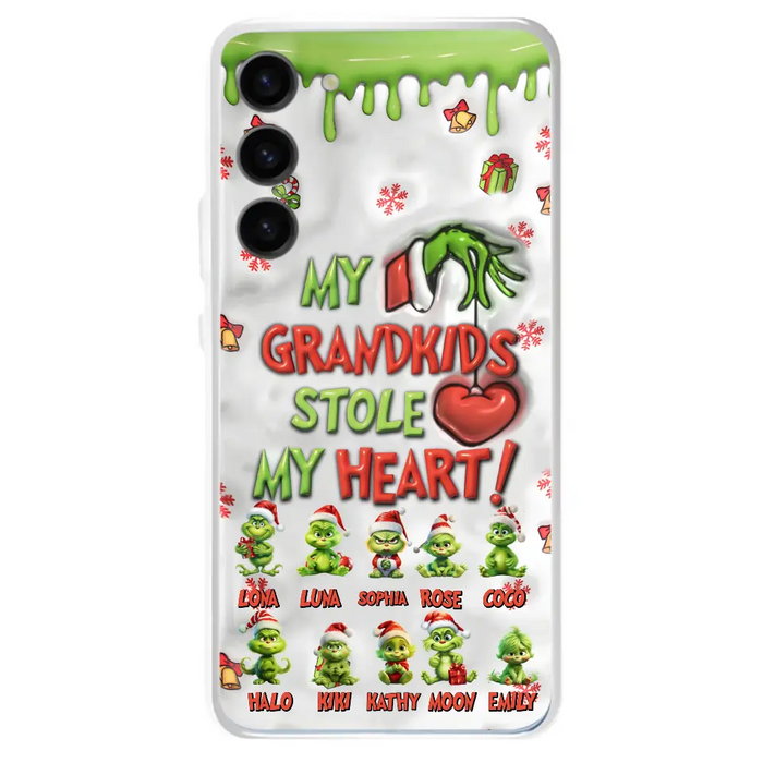 Personalized Christmas Mama Grandkid Phone Case - Gift Idea For Grandkids - Up to 10 Kids - My Grandkids Stole My Heart - Case For iPhone/Samsung