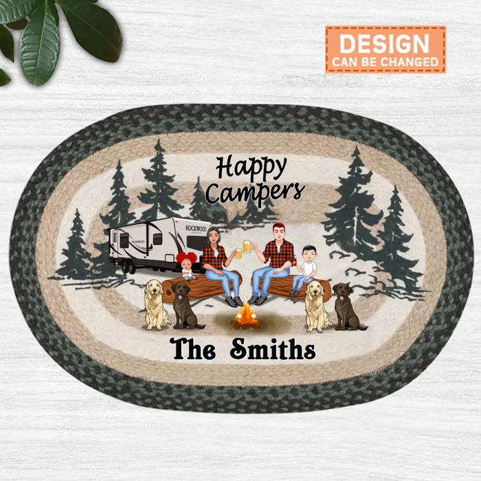 Personalized Camping Family Doormat - Gift Idea For Family/Camping Lover - Happy Campers
