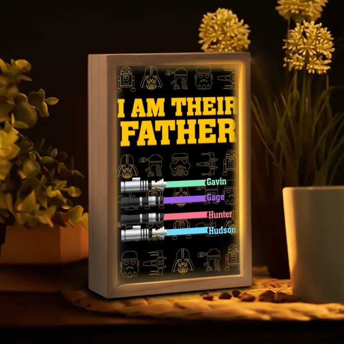Personalized Father Frame Light Box - Father's Day Gift Idea - I Am Their Father