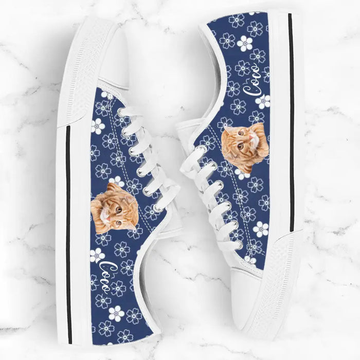 Personalized Pet Photo Canvas Sneakers - Gift Idea for Dog and Cat Lovers