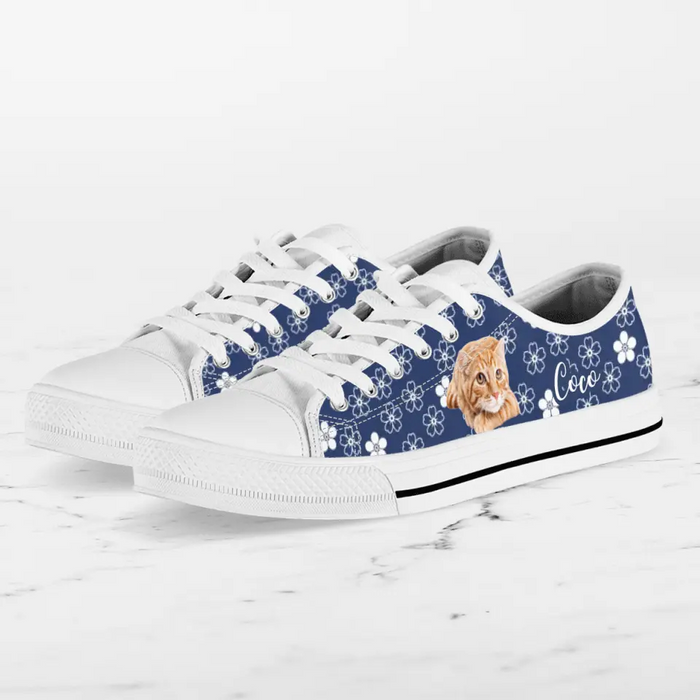 Personalized Pet Photo Canvas Sneakers - Gift Idea for Dog and Cat Lovers