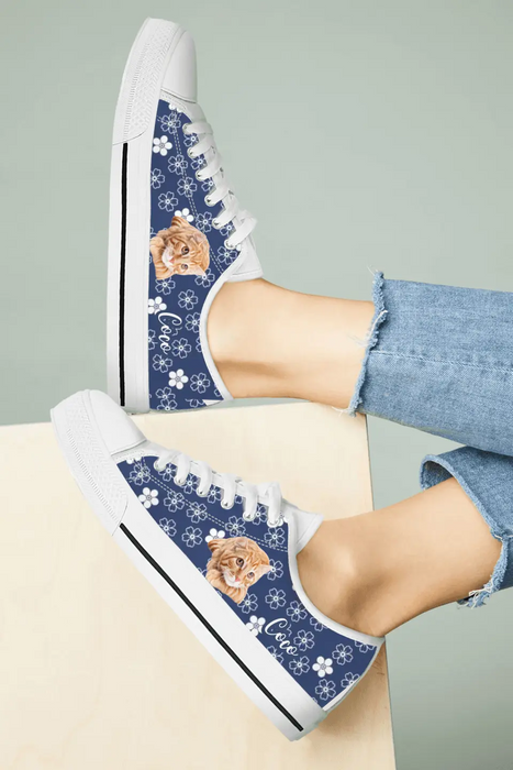 Personalized Pet Photo Canvas Sneakers - Gift Idea for Dog and Cat Lovers