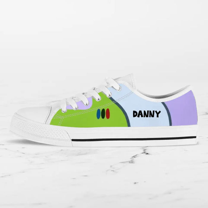 Personalized Canvas Sneakers For Men & Women - Gift Idea For Cartoon Lovers - Custom Name